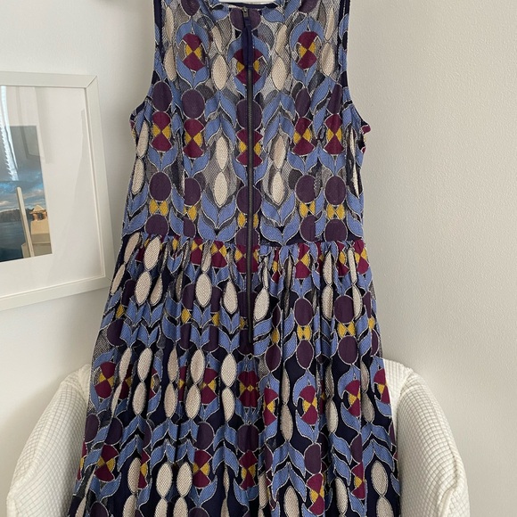 Anthropologie - stunning Fall colors,  size 14, sleeveless, geometric design. - Picture 2 of 7